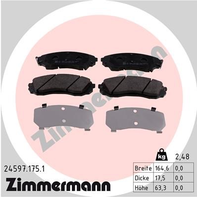 Bromsbeläggsats, Framaxel Zimmermann 24597.175.1 ZIMMERMANN