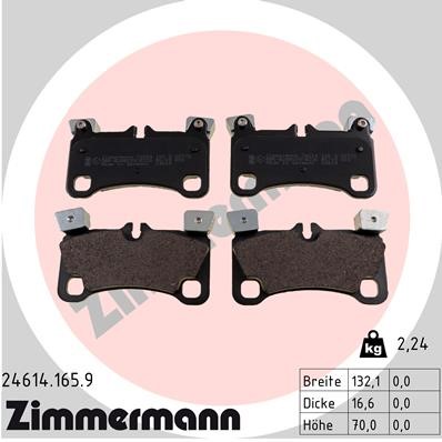 Bromsbeläggsats, Bakaxel Zimmermann Pb:z 24614.165.9 ZIMMERMANN