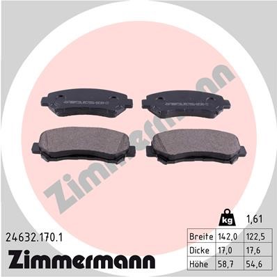 Bromsbeläggsats, Framaxel Zimmermann 24632.170.1 ZIMMERMANN