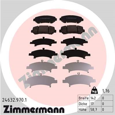 Bromsbeläggsats, Framaxel Zimmermann Rd:z 24632.970.1 ZIMMERMANN