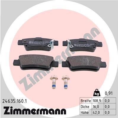 Bromsbeläggsats, Bakaxel Zimmermann 24635.160.1 ZIMMERMANN
