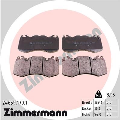 Bromsbeläggsats, Framaxel Zimmermann 24659.170.1 ZIMMERMANN