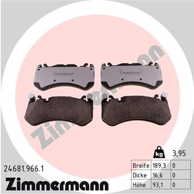 Bromsbeläggsats, Framaxel Zimmermann Rd:z 24681.966.1 ZIMMERMANN