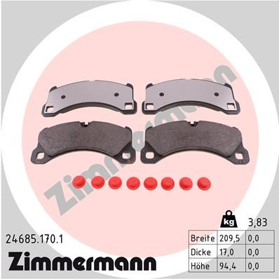 Bromsbeläggsats, Framaxel Zimmermann 24685.170.1 ZIMMERMANN