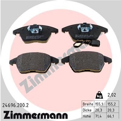 Bromsbeläggsats, Framaxel Zimmermann 24696.200.2 ZIMMERMANN