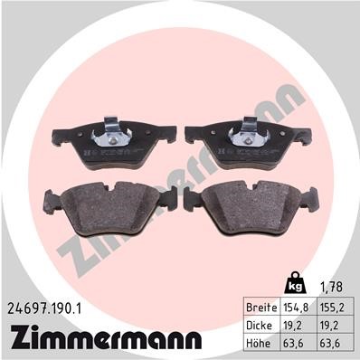 Bromsbeläggsats, Framaxel Zimmermann 24697.190.1 ZIMMERMANN