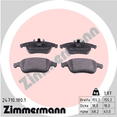 Bromsbeläggsats, Framaxel Zimmermann 24710.180.1 ZIMMERMANN