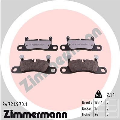 Bromsbeläggsats, Bakaxel Zimmermann Rd:z 24721.970.1 ZIMMERMANN