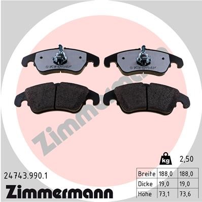 Bromsbeläggsats, Framaxel Zimmermann Rd:z 24743.990.1 ZIMMERMANN