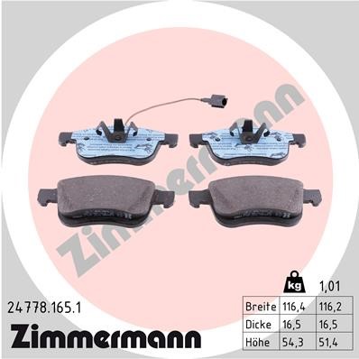 Bromsbeläggsats, Framaxel Zimmermann 24778.165.1 ZIMMERMANN