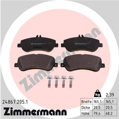 Bromsbeläggsats, Framaxel Zimmermann 24867.205.1 ZIMMERMANN