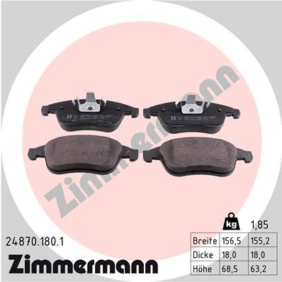 Bromsbeläggsats, Framaxel Zimmermann 24870.180.1 ZIMMERMANN