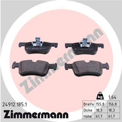 Bromsbeläggsats, Framaxel Zimmermann 24912.185.1 ZIMMERMANN
