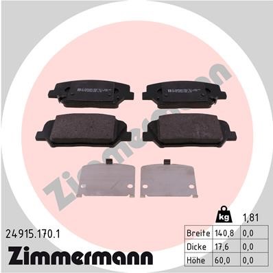 Bromsbeläggsats, Framaxel Zimmermann 24915.170.1 ZIMMERMANN