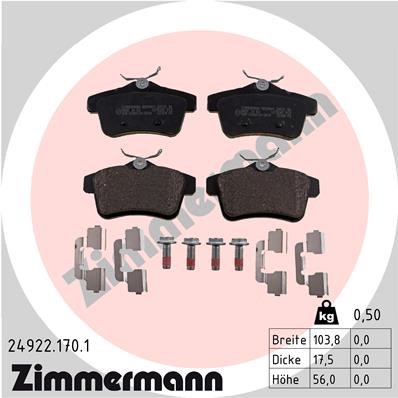 Bromsbeläggsats, Bakaxel ZIMMERMANN