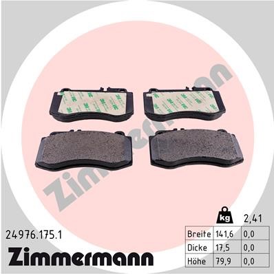 Bromsbeläggsats, Framaxel Zimmermann 24976.175.1 ZIMMERMANN