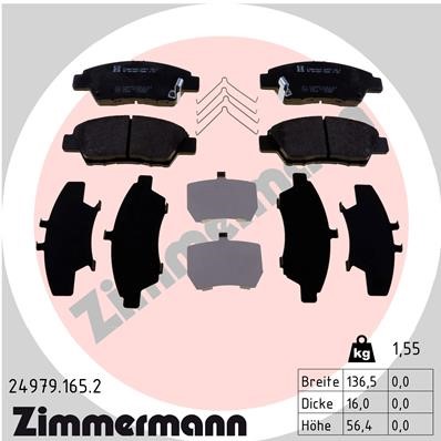 Bromsbeläggsats, Framaxel Zimmermann 24979.165.2 ZIMMERMANN