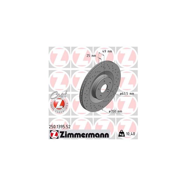 Bromsskiva Ventilerad, Framaxel Zimmermann 250.1395.52 ZIMMERMANN Bromsskiva Ventilerad, Framaxel Zimmermann 250.1395.52 ZIMMERMANN