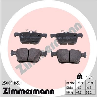 Bromsbeläggsats, Bakaxel Zimmermann 25009.165.1 ZIMMERMANN
