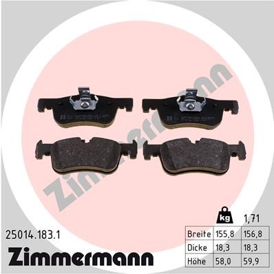 Bromsbeläggsats, Framaxel Zimmermann 25014.183.1 ZIMMERMANN