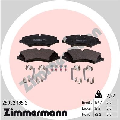 Bromsbeläggsats, Framaxel Zimmermann 25022.185.2 ZIMMERMANN
