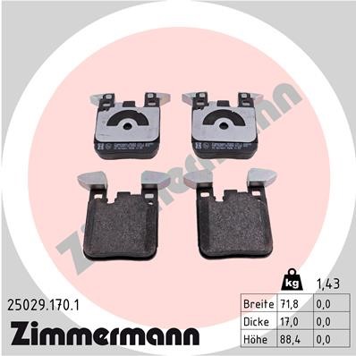 Bromsbeläggsats, Bakaxel Zimmermann 25029.170.1 ZIMMERMANN