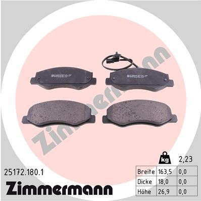 Bromsbeläggsats, Bakaxel Zimmermann 25172.180.1 ZIMMERMANN