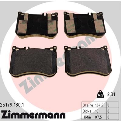 Bromsbeläggsats, Framaxel Zimmermann 25179.180.1 ZIMMERMANN