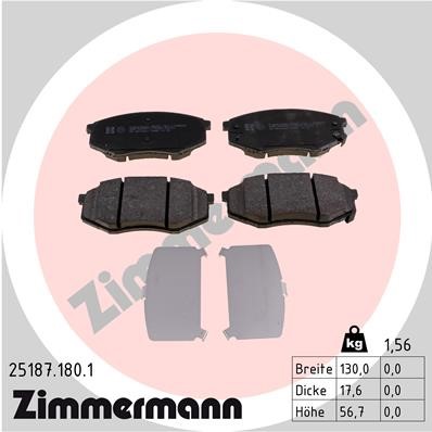 Bromsbeläggsats, Framaxel Zimmermann 25187.180.1 ZIMMERMANN