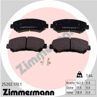 Bromsbeläggsats, Framaxel Zimmermann 25202.170.1 ZIMMERMANN