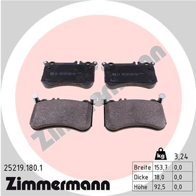 Bromsbeläggsats, Framaxel Zimmermann 25219.180.1 ZIMMERMANN