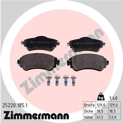 Bromsbeläggsats, Framaxel Zimmermann 25220.185.1 ZIMMERMANN