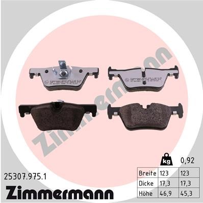 Bromsbeläggsats, Bakaxel Zimmermann Rd:z 25307.975.1 ZIMMERMANN
