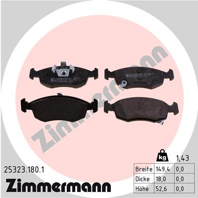 Bromsbeläggsats, Framaxel Zimmermann 25323.180.1 ZIMMERMANN