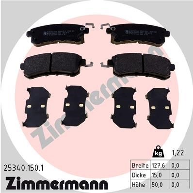 Bromsbeläggsats, Bakaxel Zimmermann 25340.150.1 ZIMMERMANN