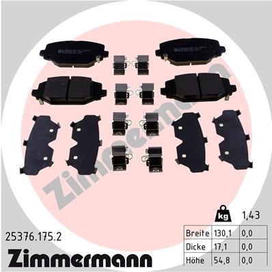 Bromsbeläggsats, Bakaxel Zimmermann 25376.175.2 ZIMMERMANN