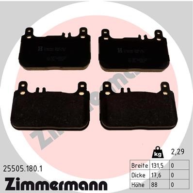 Bromsbeläggsats, Framaxel Zimmermann 25505.180.1 ZIMMERMANN