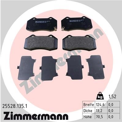 Bromsbeläggsats, Framaxel Zimmermann 25528.135.1 ZIMMERMANN