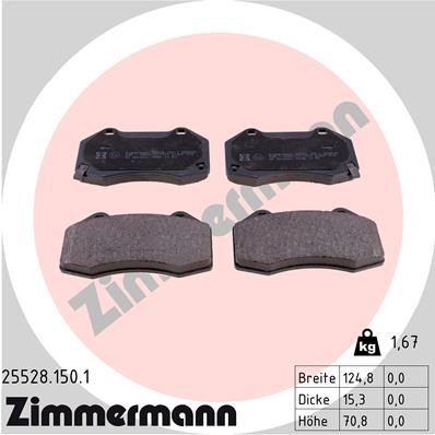 Bromsbeläggsats, Framaxel Zimmermann 25528.150.1 ZIMMERMANN