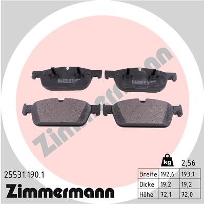 Bromsbeläggsats, Framaxel Zimmermann 25531.190.1 ZIMMERMANN