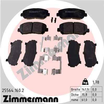 Bromsbeläggsats, Framaxel Zimmermann 25564.160.2 ZIMMERMANN