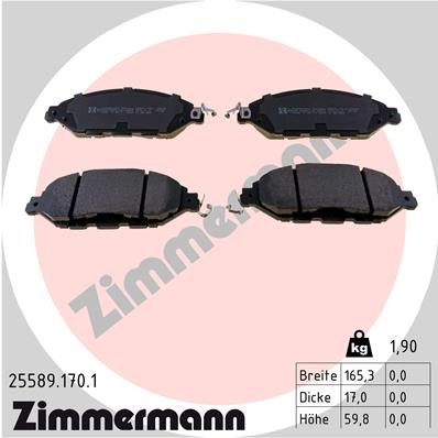Bromsbeläggsats, Framaxel Zimmermann 25589.170.1 ZIMMERMANN