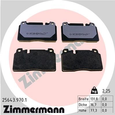 Bromsbeläggsats, Framaxel Zimmermann Rd:z 25643.970.1 ZIMMERMANN