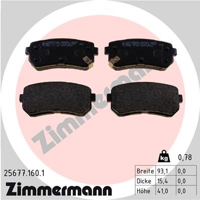 Bromsbeläggsats, Bakaxel Zimmermann 25677.160.1 ZIMMERMANN