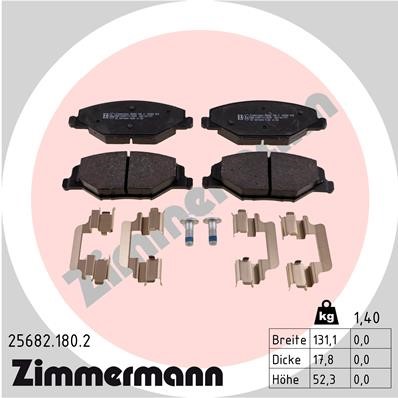 Bromsbeläggsats, Framaxel Zimmermann 25682.180.2 ZIMMERMANN