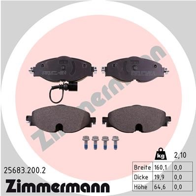 Bromsbeläggsats, Framaxel Zimmermann 25683.200.2 ZIMMERMANN