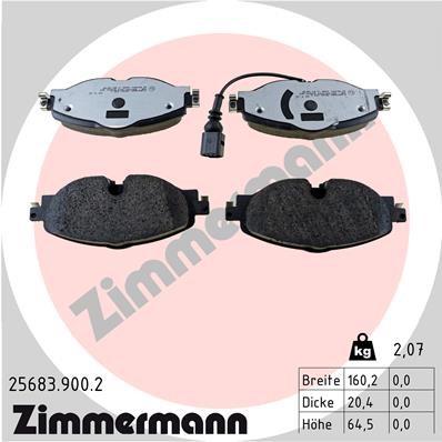 Bromsbeläggsats, Framaxel Zimmermann Rd:z 25683.900.2 ZIMMERMANN