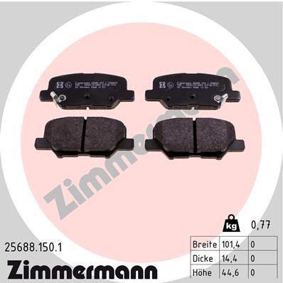 Bromsbeläggsats, Bakaxel Zimmermann 25688.150.1 ZIMMERMANN