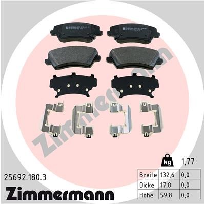 Bromsbeläggsats, Framaxel Zimmermann 25692.180.3 ZIMMERMANN
