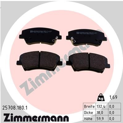 Bromsbeläggsats, Framaxel Zimmermann 25708.180.1 ZIMMERMANN